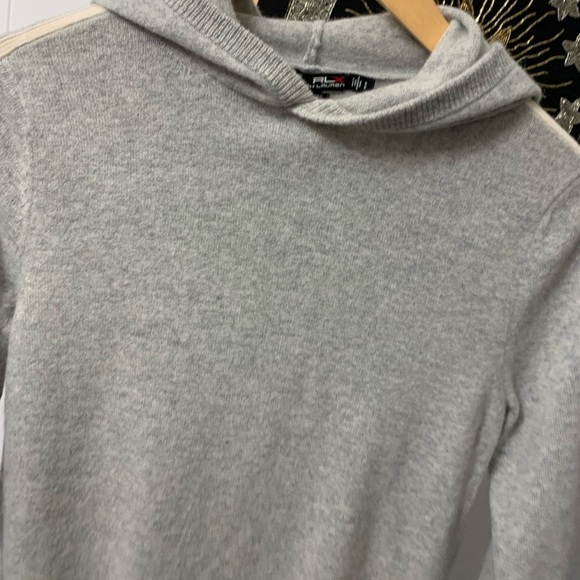 NWT RLX Cashmere Ralph Lauren Washable Hoodie Grey Sweater Stripes Pullover New - Picture 6 of 14